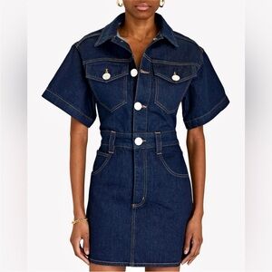 Frame Denim Dark Blue Button-Up Dress